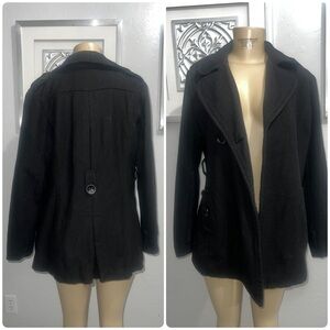Papaya Black Trench Coat